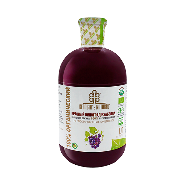 Сок из красного винограда ORGANIC Georgia's Natural, 1л