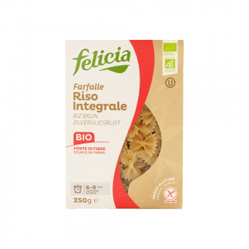Макароны из коричневого цельнозернового риса Фарфалле «Felicia», без глютена, 250г