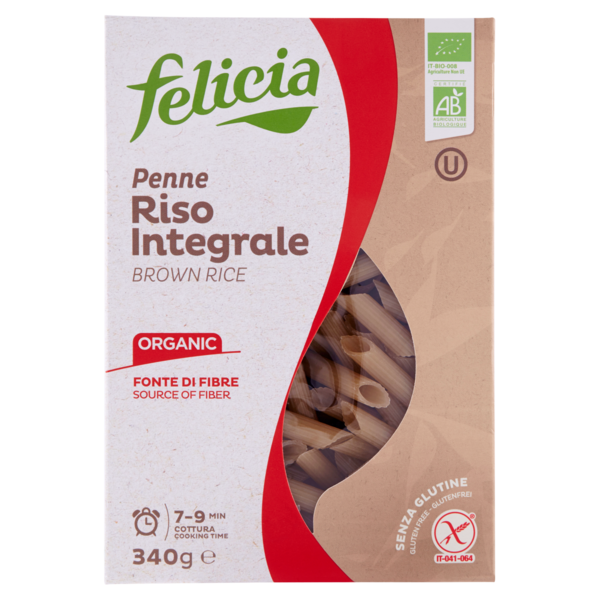 Макароны из коричневого цельнозернового риса «Felicia», без глютена, 340г