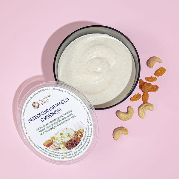 Нетворожная масса с изюмом "НеМолоко Йогурт", 200г