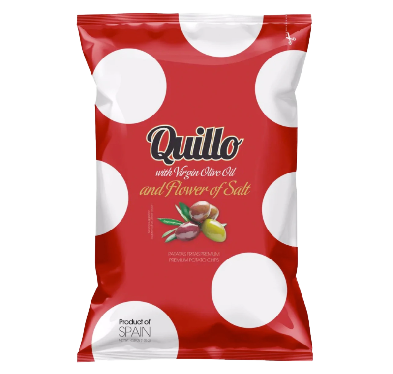 Картофельные чипсы "Quillo" с оливковым маслом и крупицами морской соли, без глютена, 130г