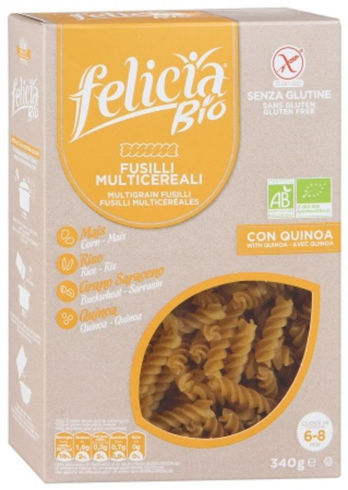 Макаронные изделия «4 злака» фузилли, без глютена, Felicia