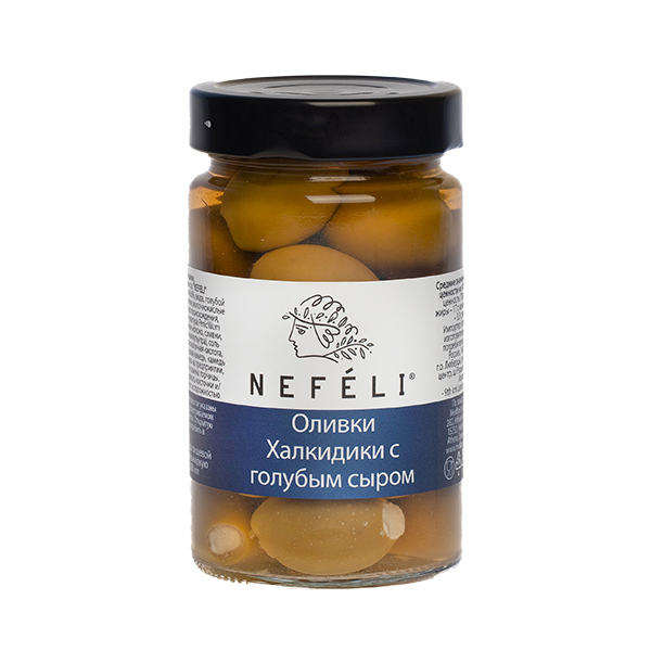 Оливки "NEFELI" с голубым сыром, 300г