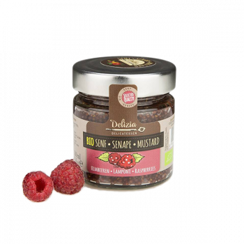 Горчица с малиной Премиум класса "Delizia", без глютена, 130г