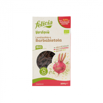 Макароны из красной чечевицы с красной свеклой Казеречче «Felicia», без глютена, 250г