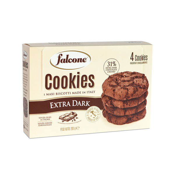 Печенье "Falcone" Cookies с тёмным шоколадом, 200г