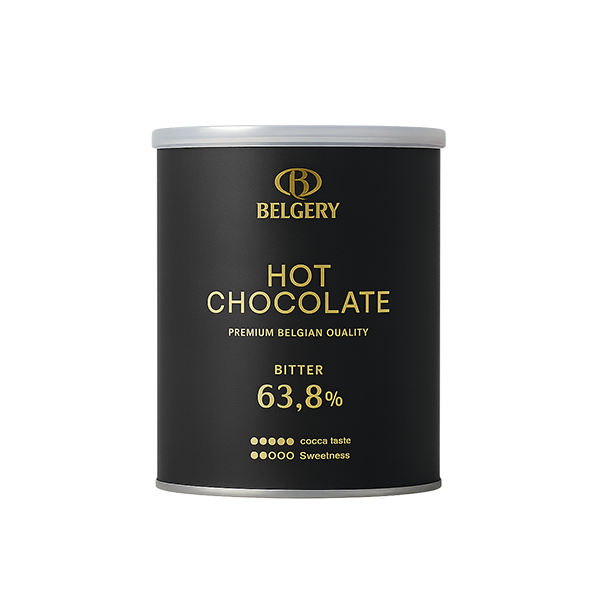Горький горячий шоколад "BELGERY" 63,8% какао, 380г