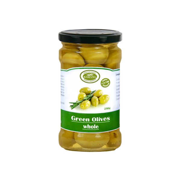 Оливки «KORVEL» зелёные с косточкой, Колоссал